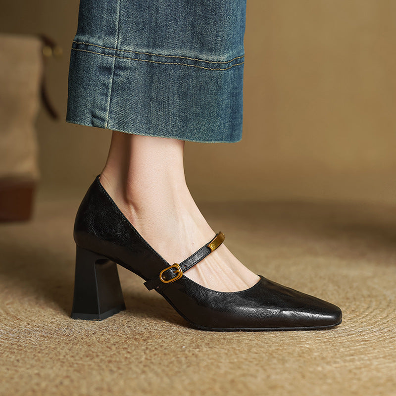Marlan - Leather Strap Pumps