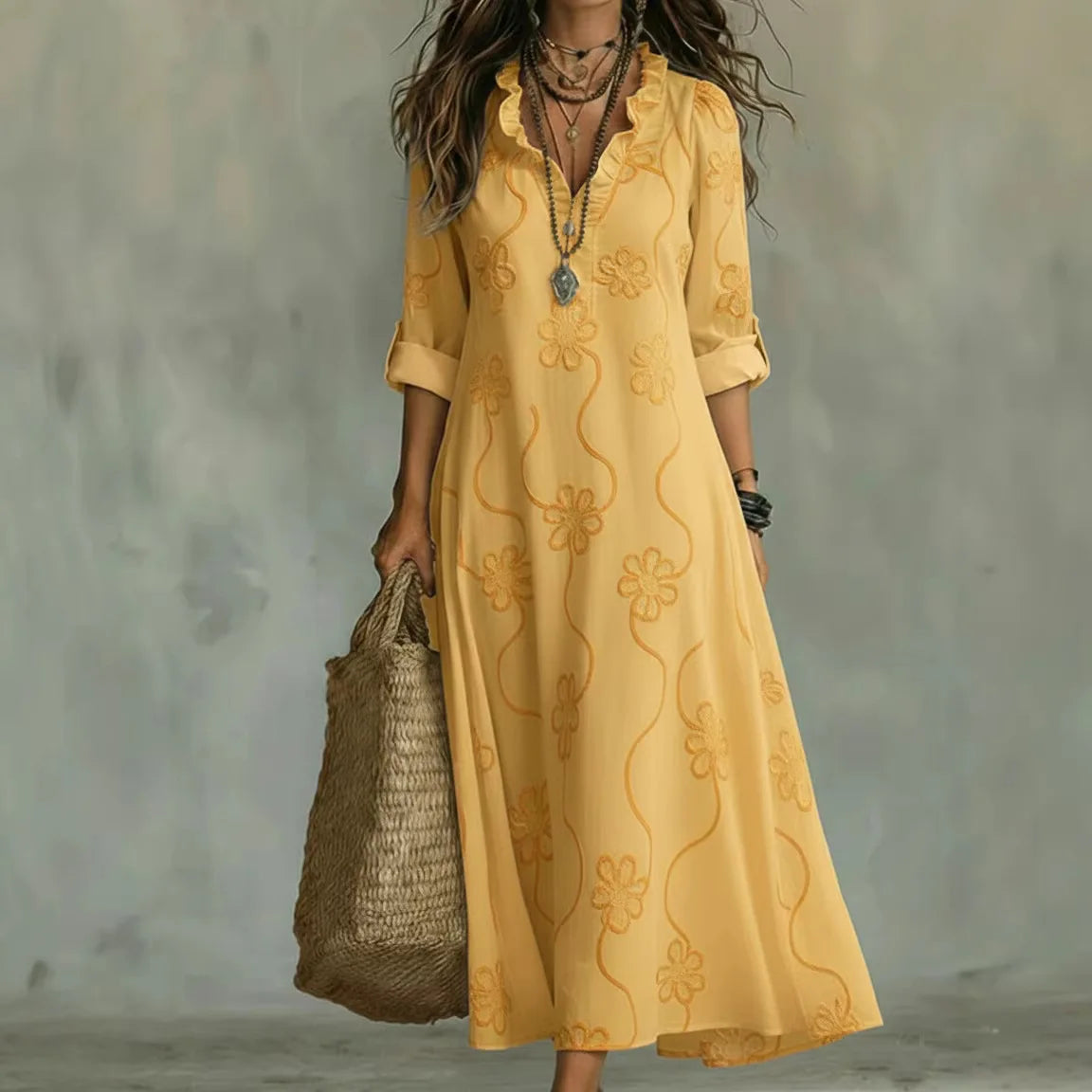 Sienna™ |  Flower-print dress that conceals the tummy