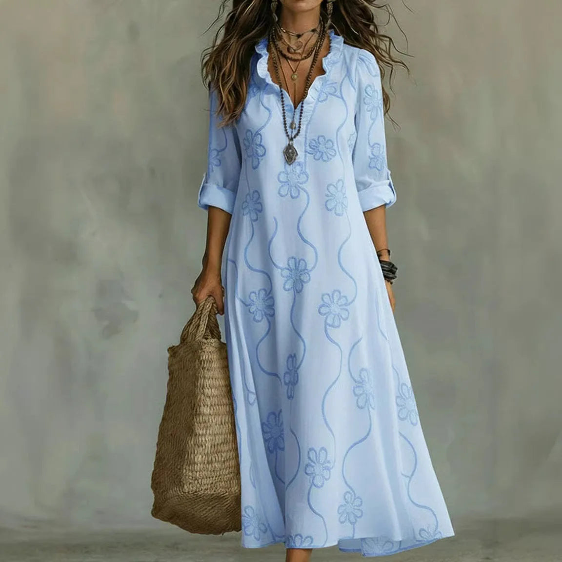 Sienna™ |  Flower-print dress that conceals the tummy