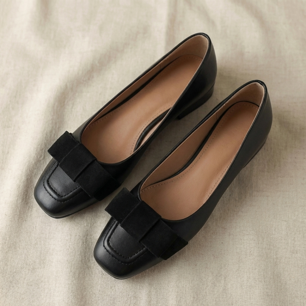 Cara - Bow Leather Flats